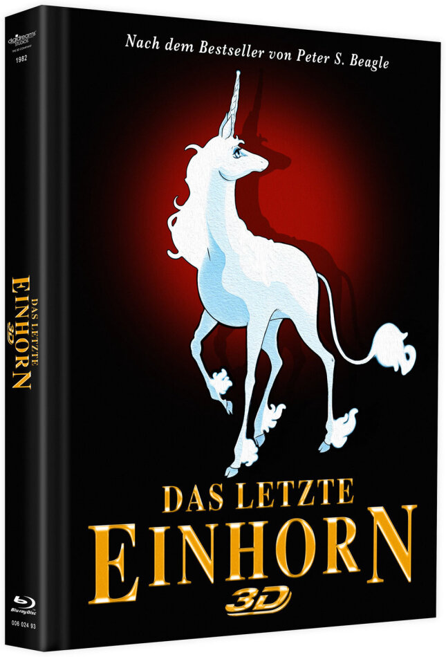 Das letzte Einhorn (1982) Cover B, Édition Limitée, Mediabook, Blu-ray 3D + DVD