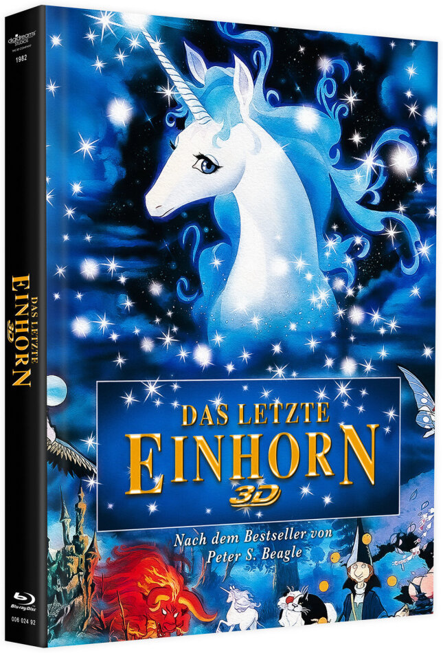 Das letzte Einhorn (1982) Cover A, Édition Limitée, Mediabook, Blu-ray 3D + DVD