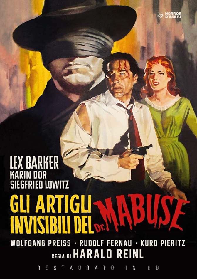 Gli artigli invisibili del Dr. Mabuse (1962) Restaurato in HD, Horror d'Essai, n/b
