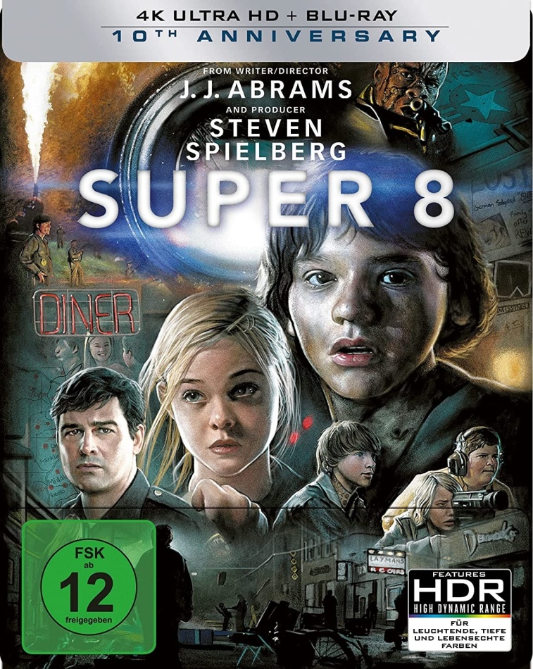 Super 8 (2011) 10th Anniversary Edition, Limited Edition, Steelbook, 4K Ultra HD + Blu-ray