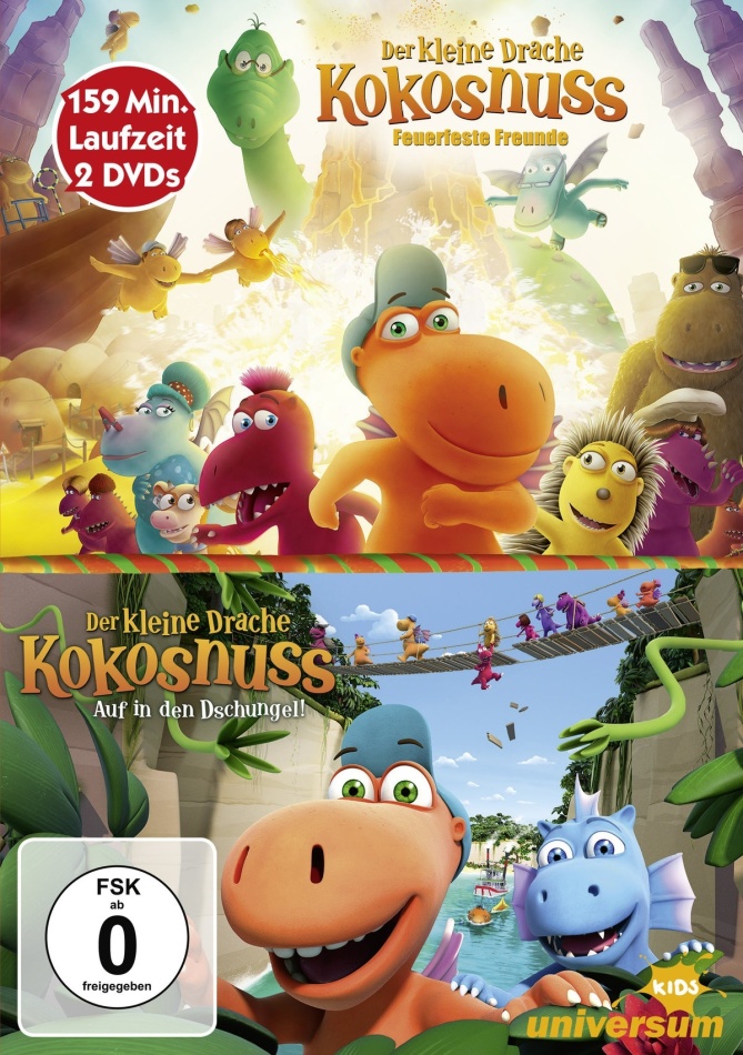 Der kleine Drache Kokosnuss Film 1 & 2 - Feuerfeste Freunde / Auf in den Dschungel! 2 DVDs