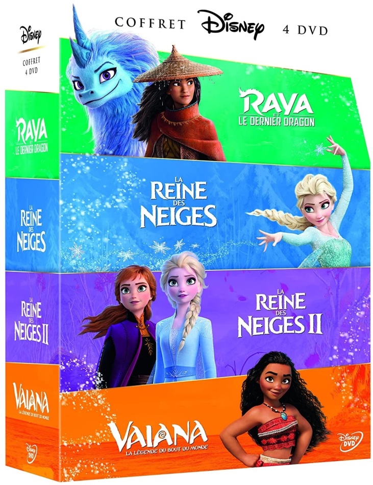 Princesses Boxset 2021 - Raya et le dernier dragon / La Reine des Neiges / La Reine des Neiges 2 / Vaiana - La légende du bout du monde 4 DVD