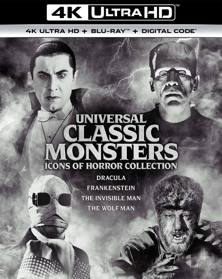 Universal Classic Monsters - Icons Of Horror Collection 4 4K Ultra HDs + 4 Blu-rays