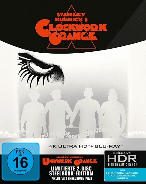Clockwork Orange (1971) 2 Pins, Limited Edition, Steelbook, 4K Ultra HD + Blu-ray