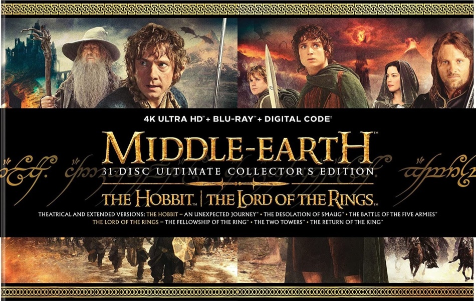 Middle-Earth - The Hobbit / The Lord of the Rings Ultimate Collector's Edition, 12 4K Ultra HDs + 19 Blu-ray