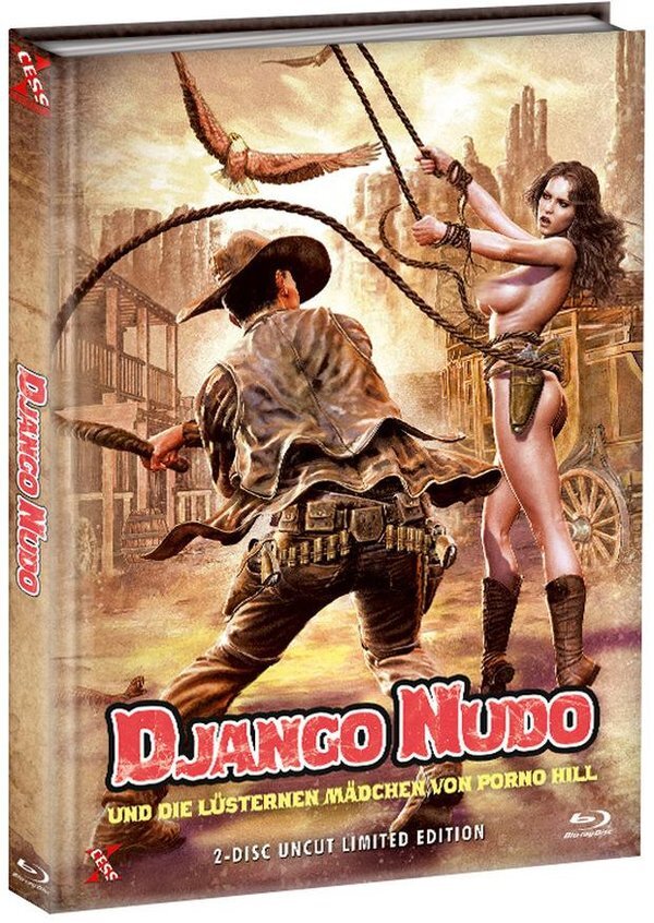 Django Nudo und die lüsternen Mädchen von Porno Hill (1968) Cover B, Limited Edition, Mediabook, Uncut, Blu-ray + DVD