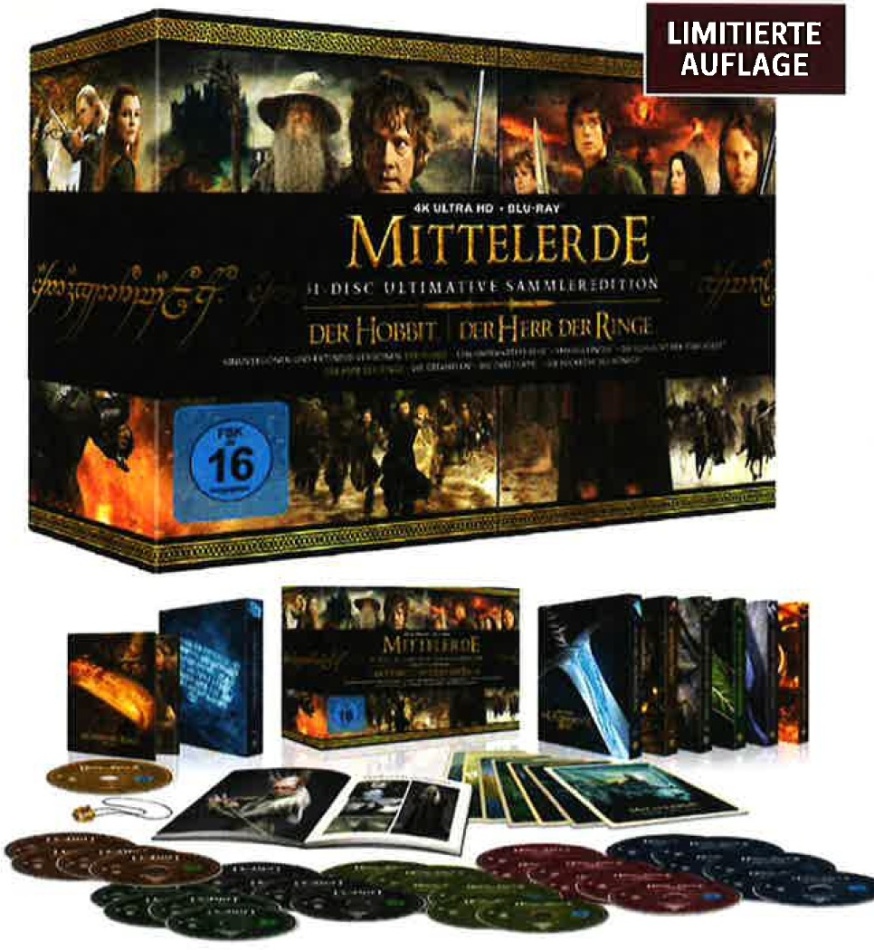 Mittelerde Collection - Der Hobbit & Der Herr der Ringe Limited Collector Box, Collector's Edition, 4K Ultra HD + Blu-ray