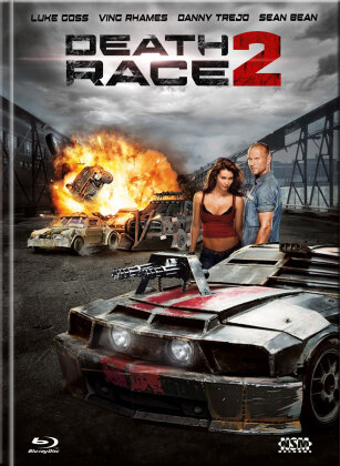 Death Race 2 (2010) (Cover B, Limited Edition, Mediabook, Uncut, Blu-ray + DVD)