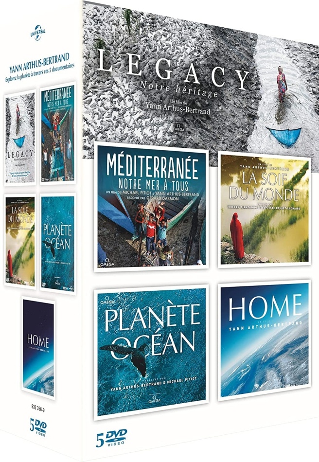 Yann Arthus-Bertrand - Legacy - Notre héritage / Méditerranée - Notre mer à tous / La soif du monde / Planète Océan / Home 5 DVDs