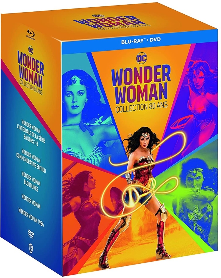 Wonder Woman - Collection 80 ans - Wonder Woman - L’intégrale de la série / Wonder Woman - Commemorative Edition / Wonder Woman - Bloodlines / Wonder Woman (2009) / Wonder Woman 1984 (2020) 4 Blu-ray + 21 DVD
