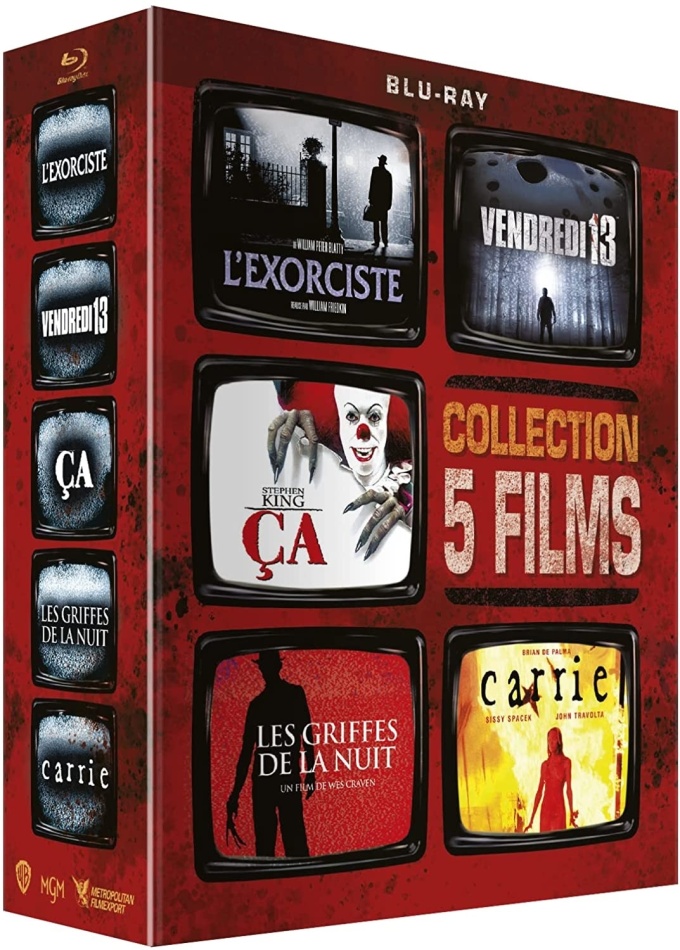 L'Exorciste / Vendredi 13 / Ça / Les griffes de la nuit / Carrie - Collection 5 Films 5 Blu-ray