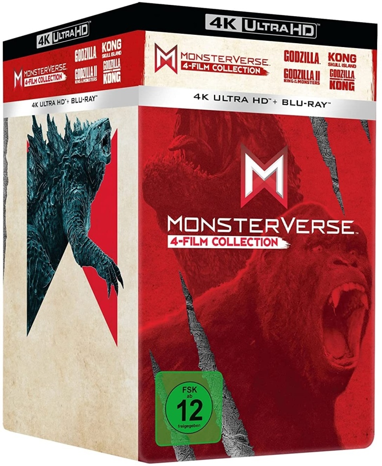Monsterverse - 4-Film Collection Édition Limitée, Steelbook, 4 4K Ultra HDs + 4 Blu-ray