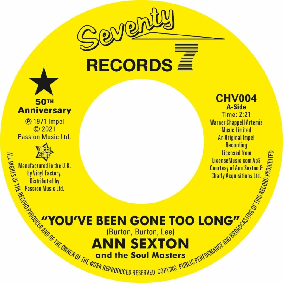 Ann Sexton - You've Been Gone Too Long/I Had A Fight With Love 7" Single