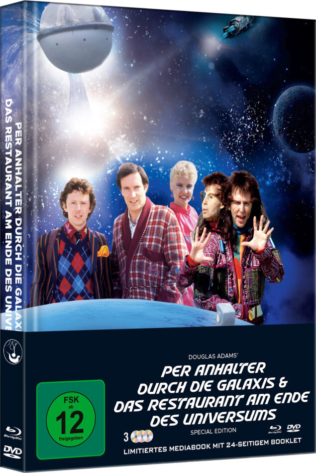 Per Anhalter durch die Galaxis & Das Restaurant am Ende des Universums Cover B, Limited Edition, Mediabook, 2 Blu-rays + DVD