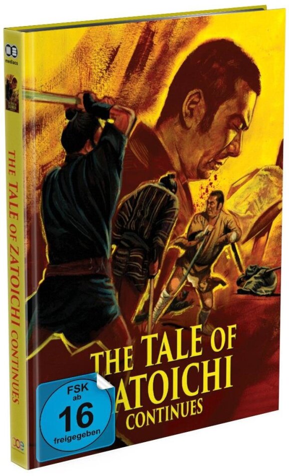 The Tale of Zatoichi Continues (1962) Cover A, b/w, Limited Edition, Mediabook, Uncut, Blu-ray + DVD