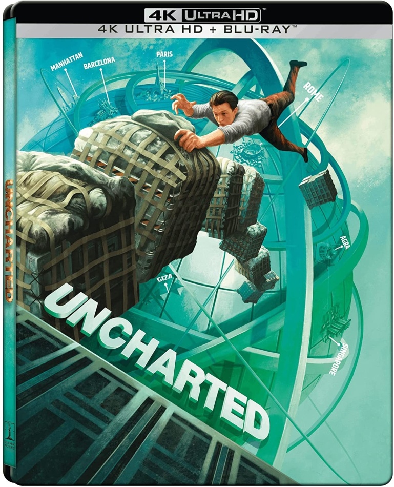 Uncharted (2022) Édition Limitée, Steelbook, 4K Ultra HD + Blu-ray