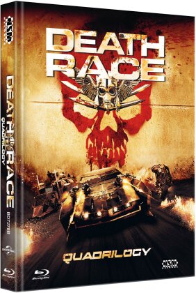 Death Race 1-4 - Quadrilogy (Cover B, Limited Edition, Mediabook, 4 Blu-rays + 4 DVDs)