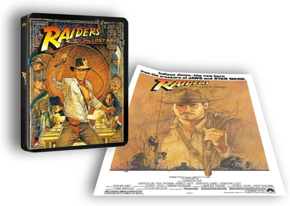 Raiders of the Lost Ark - Indiana Jones et les aventuriers de l'arche perdue (1981) + Poster, Limited Edition, Steelbook, Blu-ray + 4K Ultra HD