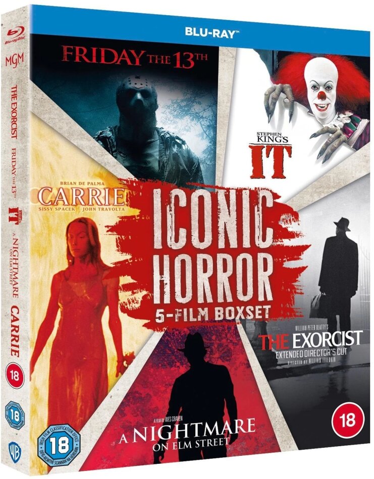 Iconic Horror - 5-Film Boxset - The Exorcist / Friday the 13th / It / A Nightmare on Elm Street / Carrie 5 Blu-rays