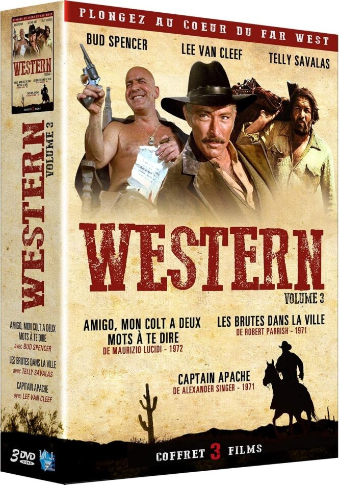 Western - Volume 3 - Amigo, mon colt a deux mots à te dire / Les brutes dans la ville / Captain Apache 3 DVD