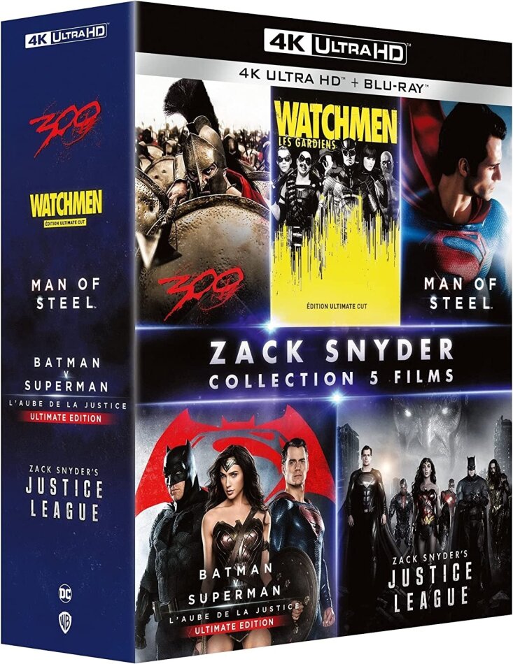 Zack Snyder Collection 5 Films - 300 / Watchmen / Man of Steel / Batman v Superman / Zack Snyder's Justice League 6 4K Ultra HDs + 6 Blu-rays