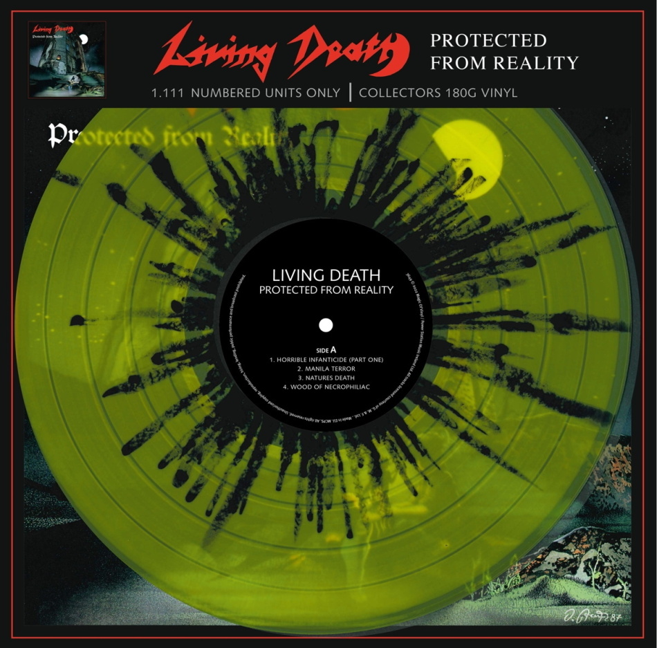Living Death - Protected From Reality 2022 Reissue, Édition Limitée, Splatter Vinyl, LP