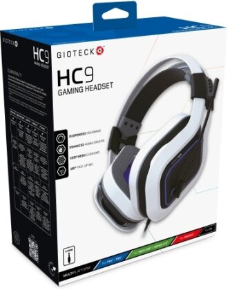 Gioteck - HC-9 Wired Gaming Headset for PS5, PS4, PC, Mac, Mobile (Blue/White)