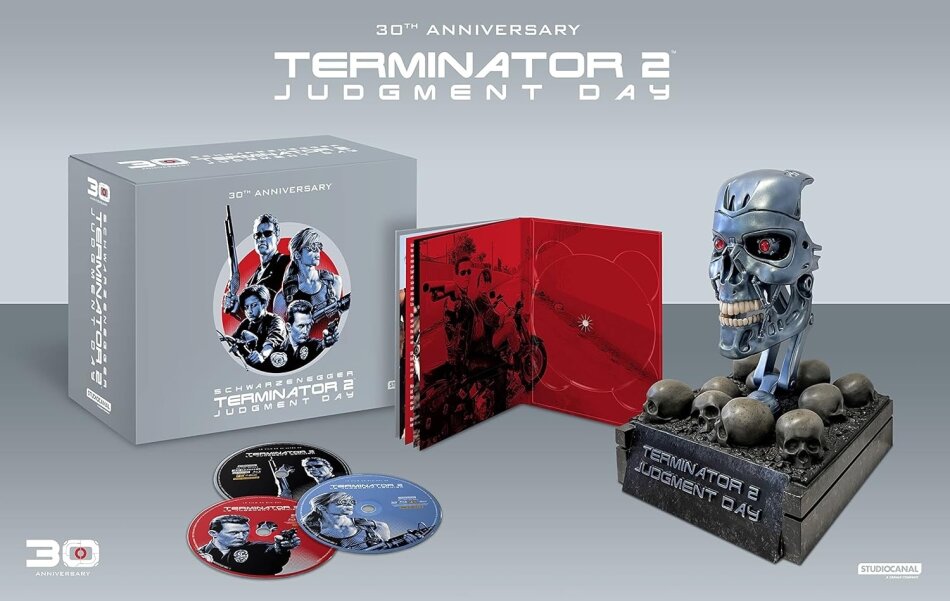 Terminator 2 - Judgement Day (1991) Statue, Édition Limitée 30ème Anniversaire, Mediabook, 4K Ultra HD + Blu-ray 3D + Blu-ray