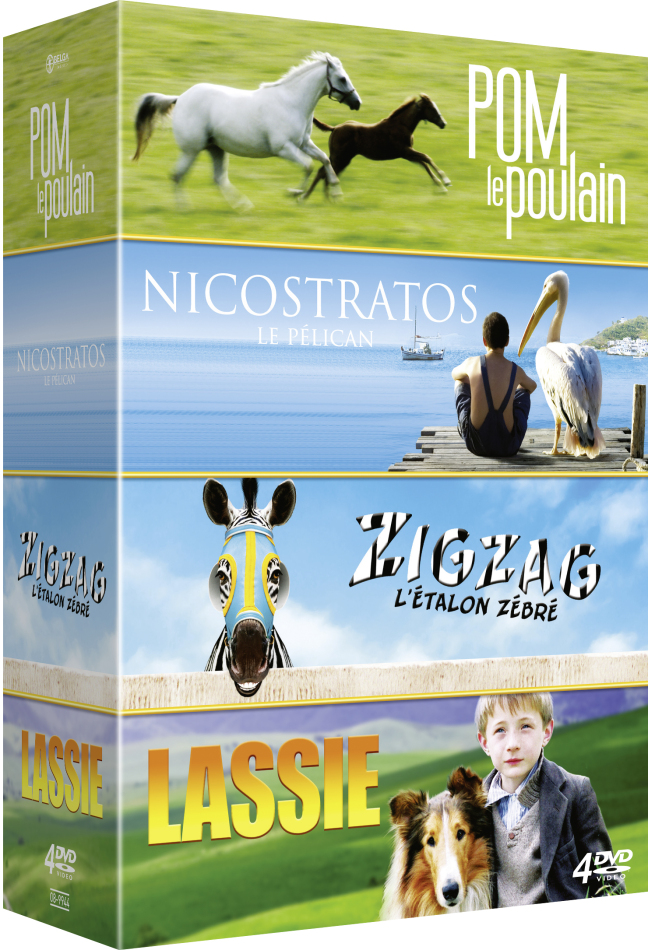 Pom le poulain / Nicostratos / Zigzag l'étalon zébré / Lassie 4 DVD
