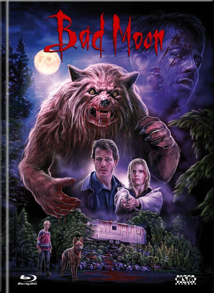 Bad Moon (1996) Cover B, Director's Cut, Édition Collector Limitée, Mediabook, Uncut, Blu-ray + DVD