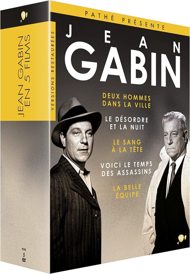 Jean Gabin - La belle équipe / Voici le temps des assassins / Le sang à la tête / Le désordre et la nuit / Deux hommes dans la ville 5 DVD