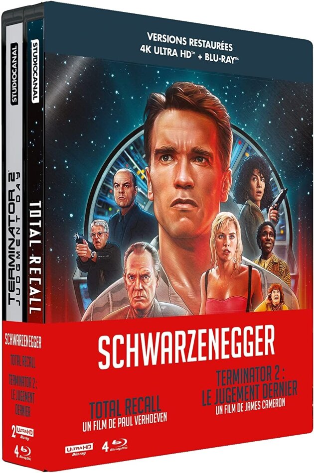 Schwarzenegger - Termnator 2 / Total Recall Édition Limitée, Version Restaurée, Steelbook, 2 4K Ultra HDs + Blu-ray 3D + 3 Blu-ray