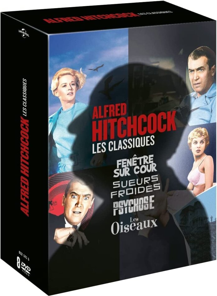 Alfred Hitchcock - Les Classiques - Fenêtre sur cour / Sueurs froides / Psychose / Les Oiseaux 8 DVD