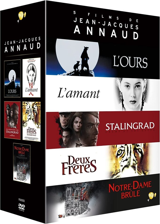 Jean-Jacques Annaud - L'ours / L'amant / Stalingrad / Deux frères / Notre-Dame brûle 5 DVD