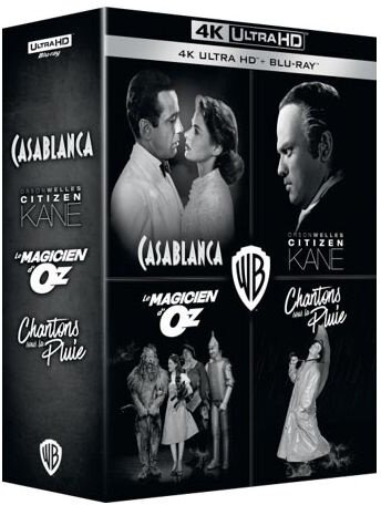 Casablanca / Citizen Kane / Le magicien d'Oz / Chantons sous la pluie 4 4K Ultra HDs + 4 Blu-ray