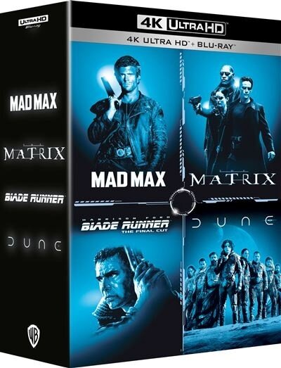 Mad Max (1979) / Matrix (1999) / Blade Runner (1982) / Dune - Partie 1 (2021) 4 4K Ultra HDs + 4 Blu-rays