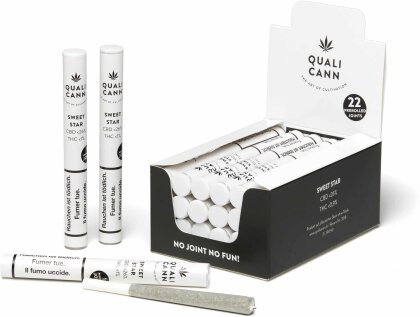 Qualicann Sweet Star Pre Rolled Box (22 Joints) - Indoor (CBD: 26%, THC: 0.96%)