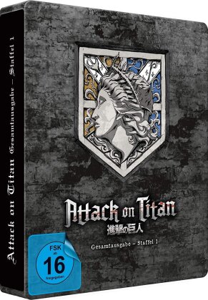 Attack on Titan - Staffel 1 (Gesamtausgabe, Limited Edition, Steelbook, 4 Blu-rays)