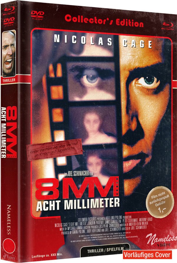 8MM - Acht Millimeter (1999) Cover D, Collector's Edition, Limited Edition, Mediabook, Uncut, Blu-ray + DVD