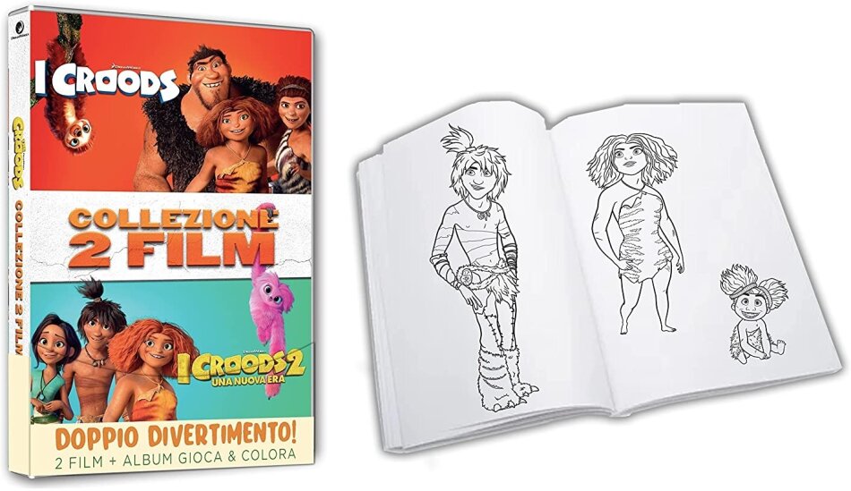 I Croods / I Croods 2 - Una nuova era - Collezione 2 Film + Album gioca e colora, 2 DVD