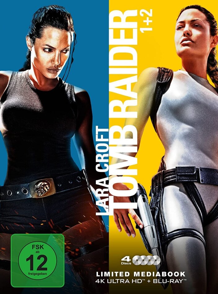 Lara Croft: Tomb Raider 1+2 Limited Edition, Mediabook, 2 4K Ultra HDs + 2 Blu-rays
