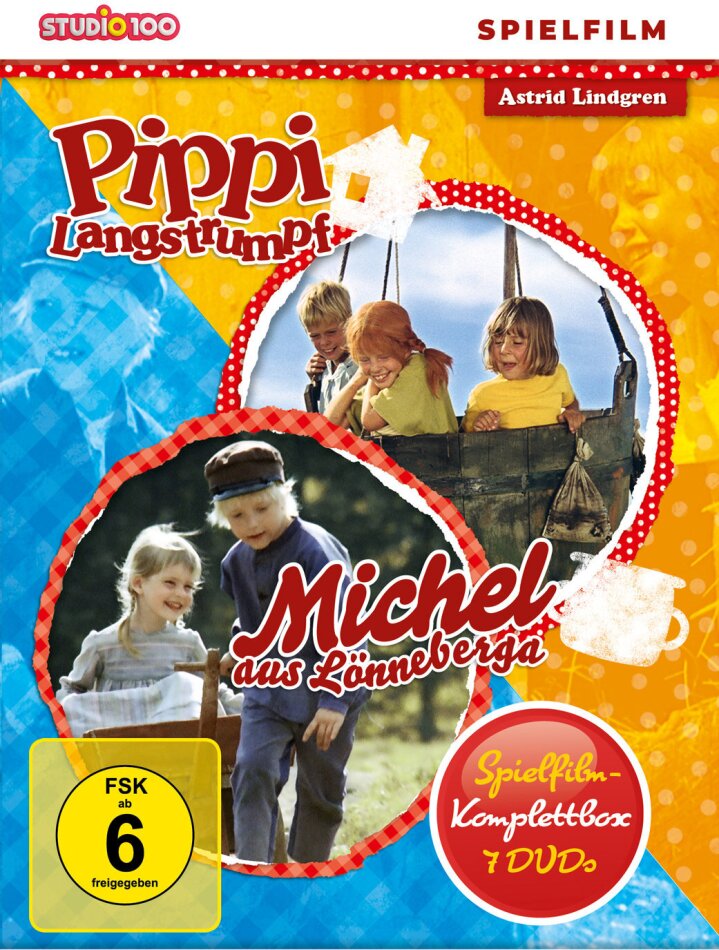 Pippi Langstrumpf & Michel aus Lönneberga - Spielfilm Box Neuauflage, 7 DVDs