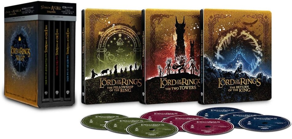 Il Signore degli Anelli 1-3: Trilogia - The Lord of the Rings 1-3: The Motion Picture Trilogy Extended Edition, Cinema Version, Limited Edition, Steelbook, 9 4K Ultra HDs