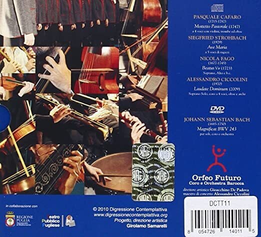 Pasquale Cafaro, Siegfried Strohbach, Nicola Fago (1677-1745), Alessandro Ciccolini, Johann Sebastian Bach (1685-1750), … - Musica Sacra Nelle Cattedrali Di Puglia CD + DVD