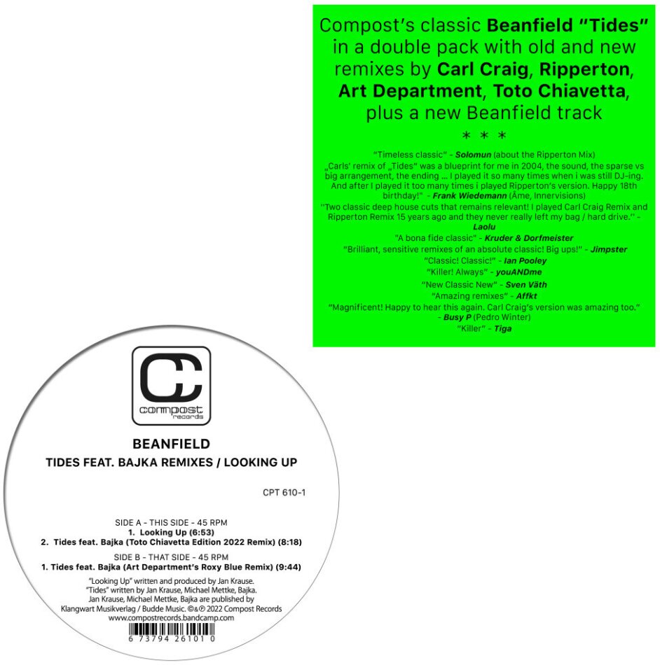 Beanfield - Tides Remixes (C.Craig,Ripperton,ArtDepartment) 2 12" Maxis