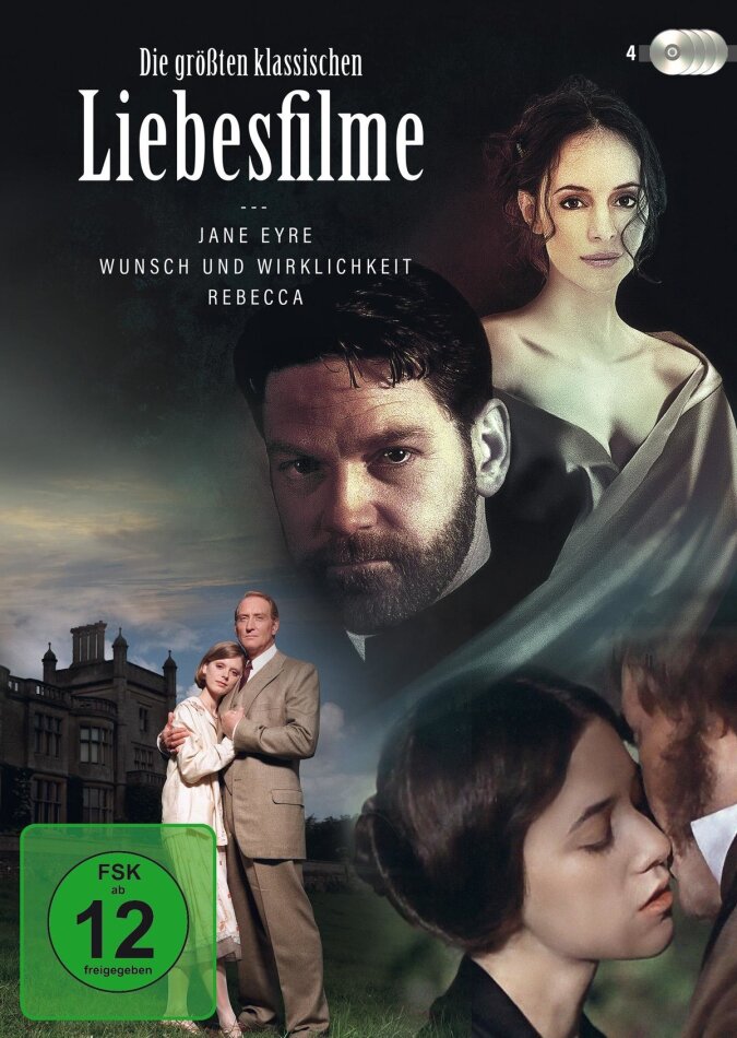 Die grössten klassischen Liebesfilme - Jane Eyre / Wunsch und Wirklichkeit / Rebecca 4 DVDs