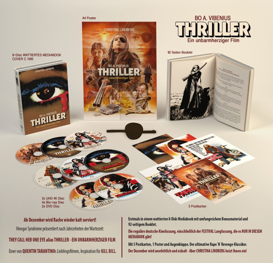 Thriller - Ein unbarmherziger Film (1973) Cover C, Wattiert, + Goodies, Limited Edition, Mediabook, 2 4K Ultra HDs + 4 Blu-rays + 2 DVDs