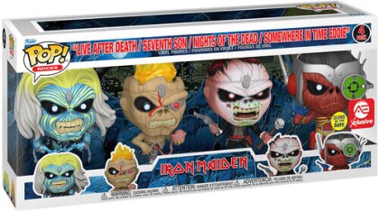 Funko Pop! 4-Pack: Rocks: Iron Maiden - Live After Death / Seventh Son / Nights of the Dead / Somewhere in Time Eddie (Glows in the Dark) (Special Edition)