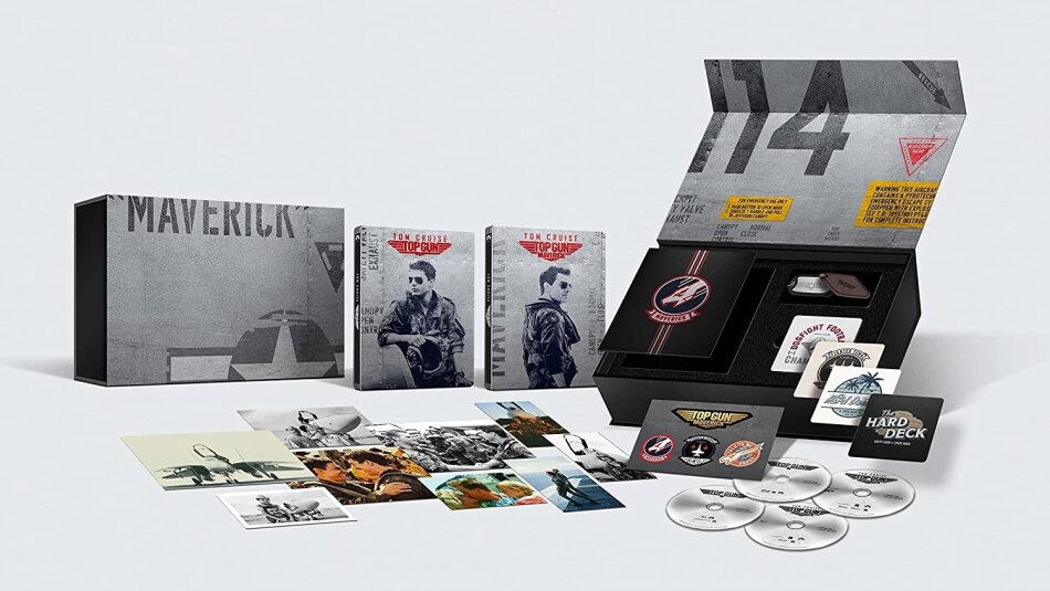Top Gun / Top Gun: Maverick Super-Fan Edition, + Goodies, Limited Edition, Steelbook, 2 4K Ultra HDs + 2 Blu-rays