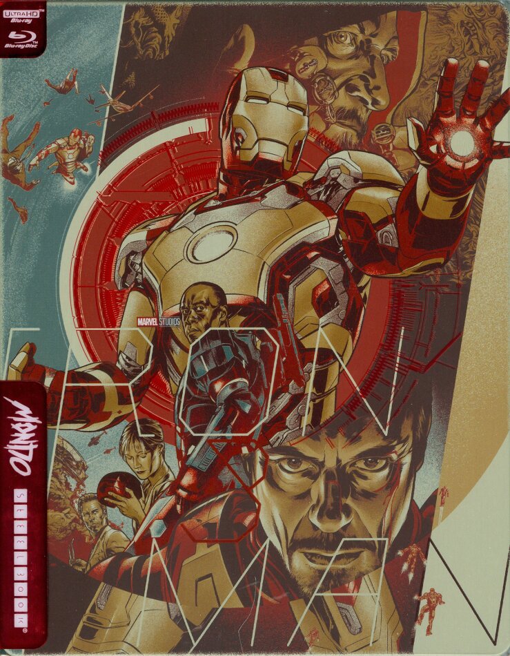 Iron Man 3 (2013) Mondo, Édition Limitée, Steelbook, 4K Ultra HD + Blu-ray